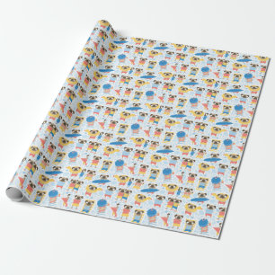 Papel De Regalo Saltos de vacaciones, playa de verano sin costura.