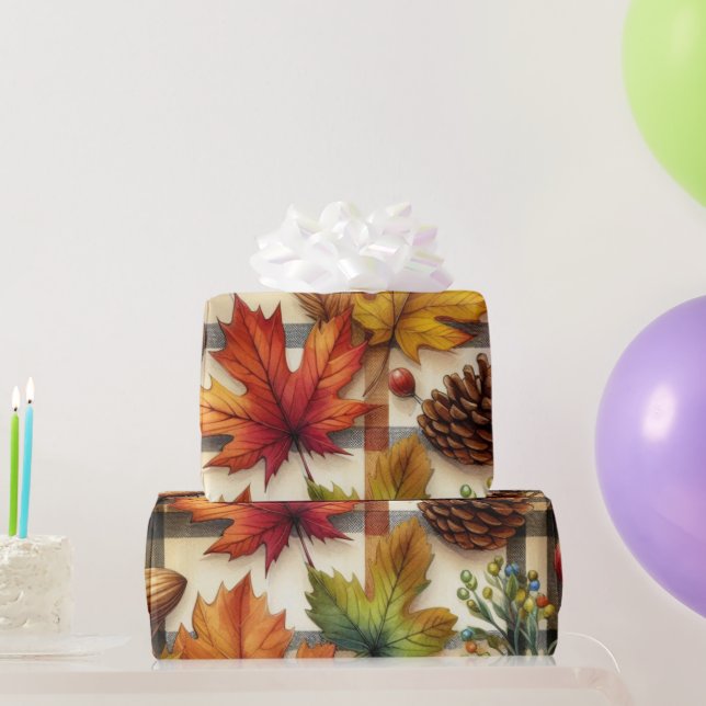 Papel De Regalo Saltos festivos de otoño en rebanada (Regalos de fiesta)