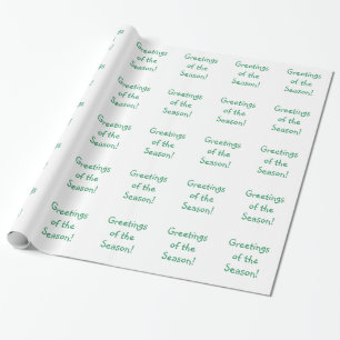 Papel De Regalo Saludos De La Temporada De La Fuente Verde De Navi