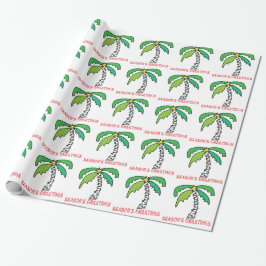 Papel De Regalo Saludos de la temporada tropical del árbol de palm