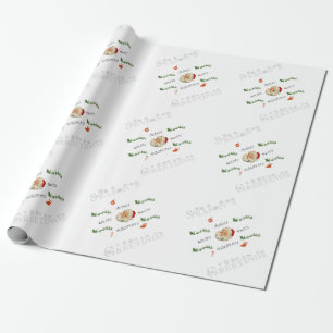 Papel De Regalo Saludos de la Vieja Temporada de Santa