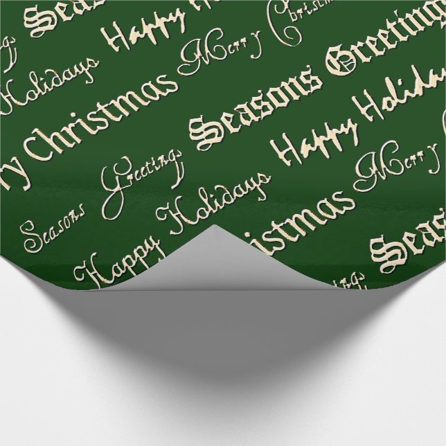 Papel De Regalo Saludos de Navidad (Oro) (Esquina)