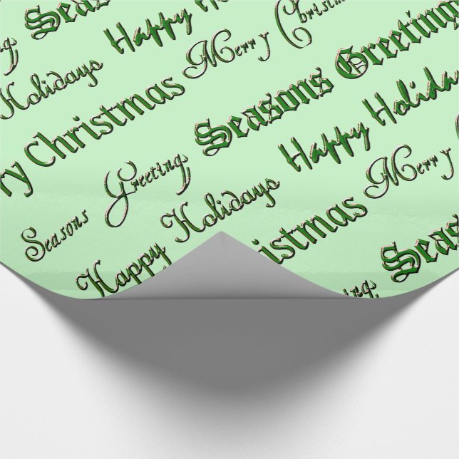 Papel De Regalo Saludos de Navidad (Verde) (Esquina)