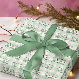 Papel De Regalo Saludos de temporada a los Navidades de Gingham