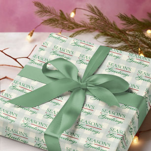 Papel De Regalo Saludos de temporada a los Navidades de Gingham