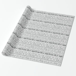 Papel De Regalo Saludos de Yuletide de los textos del villancico