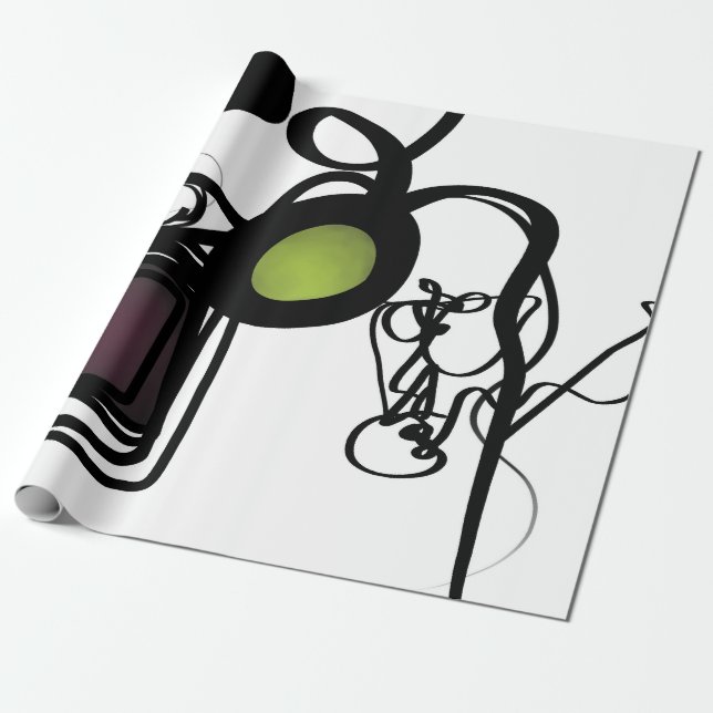 Papel De Regalo Saludos desde Filydion: Resumen en blanco y negro (Desenrollado)