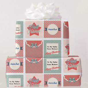 Papel De Regalo Saludos especiales de Navidad Añadir nombres