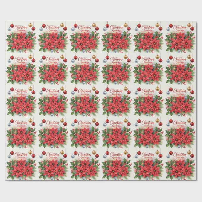 Papel De Regalo Saludos navideños, festivos, (Superficie plana)