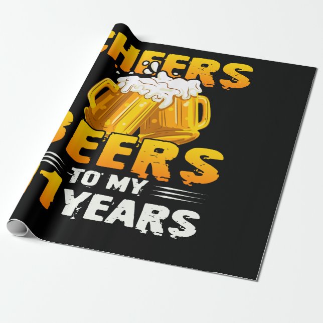 Papel De Regalo Saludos Y Cervezas A Mi Regalo De 41 Años (Desenrollado)