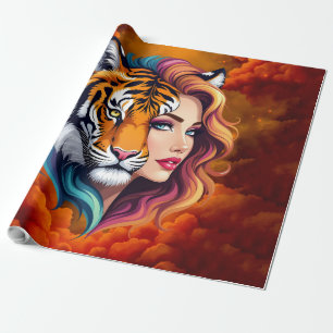 Papel De Regalo Salvaje interior – Diosa del Espíritu del Tigre.