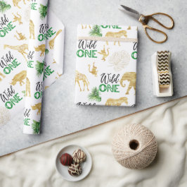 Papel De Regalo Salvaje un primer cumpleaños Safari de la selva tr