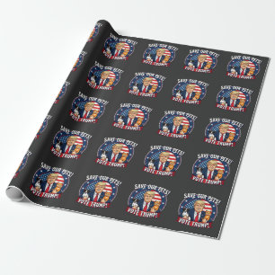Papel De Regalo Salven a nuestros Mascotas Votan a los Mascotas Tr
