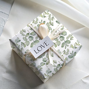 Papel De Regalo Salvia Rústica Verde Eucalipto Acuarela