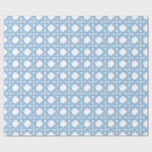 PAPEL DE REGALO SALY GRANDE MIMBRE EN A1C8E5 Y BLANCO