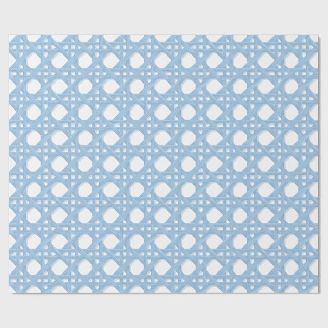 PAPEL DE REGALO SALY GRANDE MIMBRE EN A1C8E5 Y BLANCO (Superficie plana)