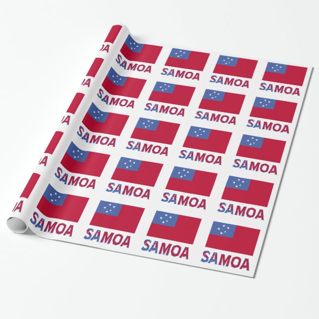 Papel De Regalo Samoa y Bandera de Samoa (Desenrollado)