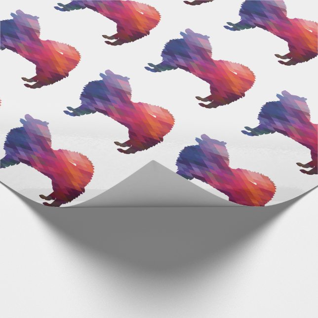 Papel De Regalo Samoyed Dog Raza Geo Silhouette Purple (Esquina)