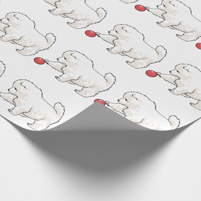 Papel De Regalo Samoyed Puppy (Esquina)
