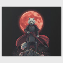 Samurái del Lobo Blanco Bajo la Luna de Sangre Car