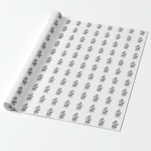 Papel De Regalo San José reza por nosotros Negro, Blanco, Católico