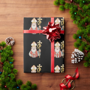 Papel De Regalo San Nicolás Santa Patrono de la Navidad Xmas