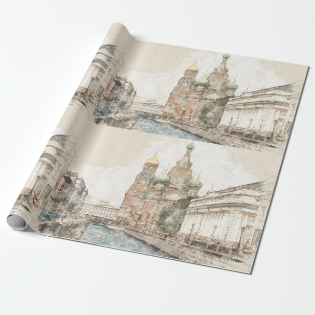 Papel De Regalo San Petersburgo, Rusia (Desenrollado)