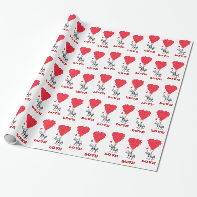 Papel De Regalo San Valentín amor corazón (Desenrollado)