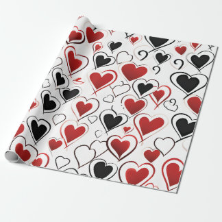 Papel De Regalo San Valentín de amor rojo y negro