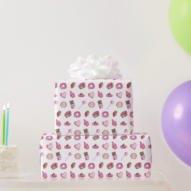Papel De Regalo San Valentín postre dulce de cumpleaños (Regalos de fiesta)
