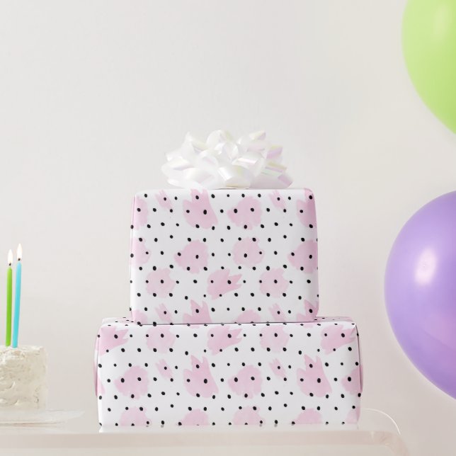 Papel De Regalo San Valentín rosa y negro (Regalos de fiesta)