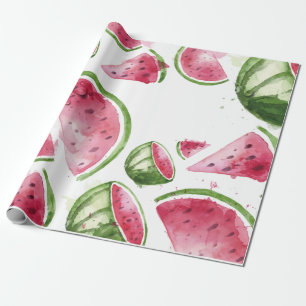 Papel De Regalo Sandía acuarela linda