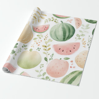 Papel De Regalo Sandía Bonito Colorido Rosa Verde