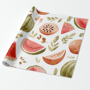 Papel De Regalo Sandía Bonito Colorido Rosa Verde