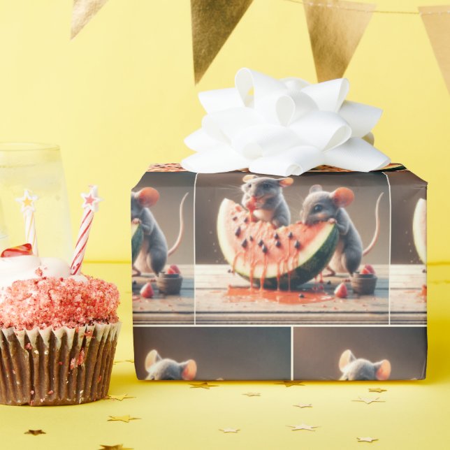 Papel De Regalo sandía para comer ratones (Fiesta de cumpleaños )
