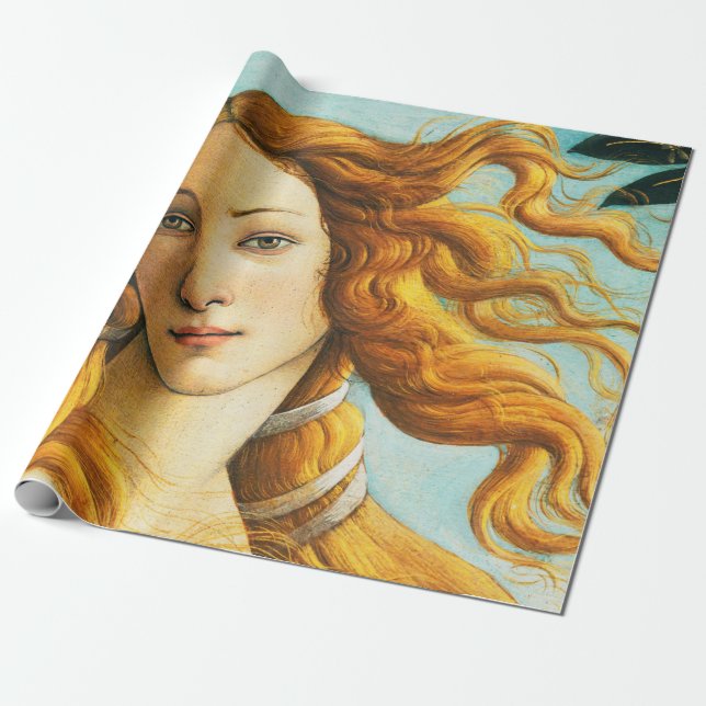 Papel De Regalo Sandro Botticelli El nacimiento de Venus Face Deta (Desenrollado)