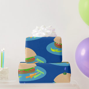 Papel De Regalo Sándwich con comida divertida de los lados de la v