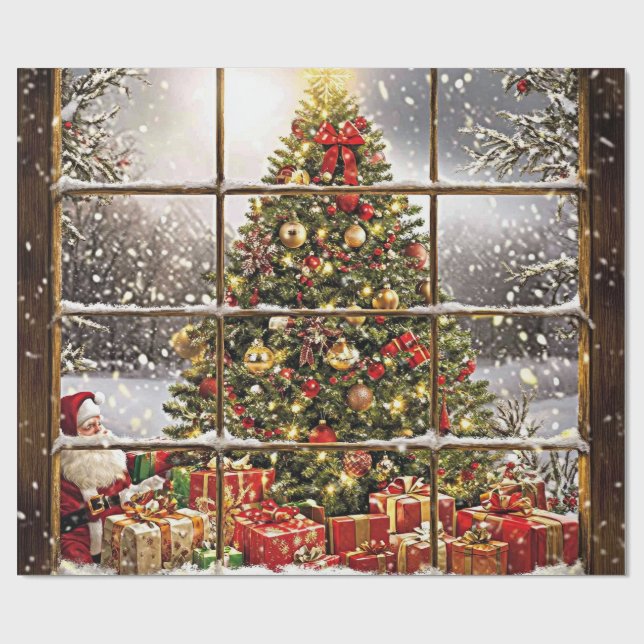 Papel De Regalo Santa Baby Christmas Baby Shower (Superficie plana)