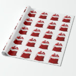 Papel De Regalo Santa Bag Full of Presents Red And White<br><div class="desc">Wrap presents with this beautiful Santa Bag Full of Presents Red and White Wrapping Paper for Christmas.</div>