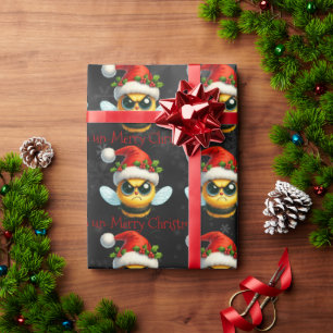 Papel De Regalo Santa Bee enojada tiene gracia navideña fuera de r