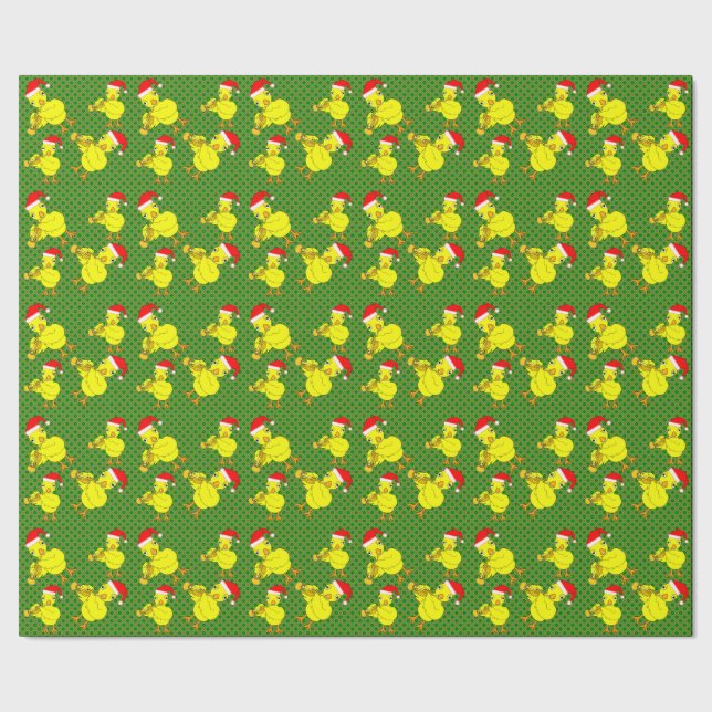 Papel De Regalo Santa Cap Trumpet Chick (Costura)