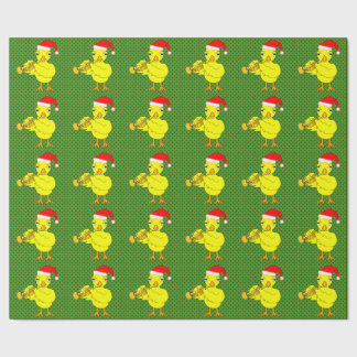 Papel De Regalo Santa Cap Trumpet Chick