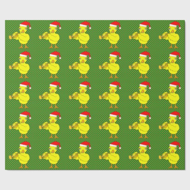 Papel De Regalo Santa Cap Trumpet Chick (Costura)