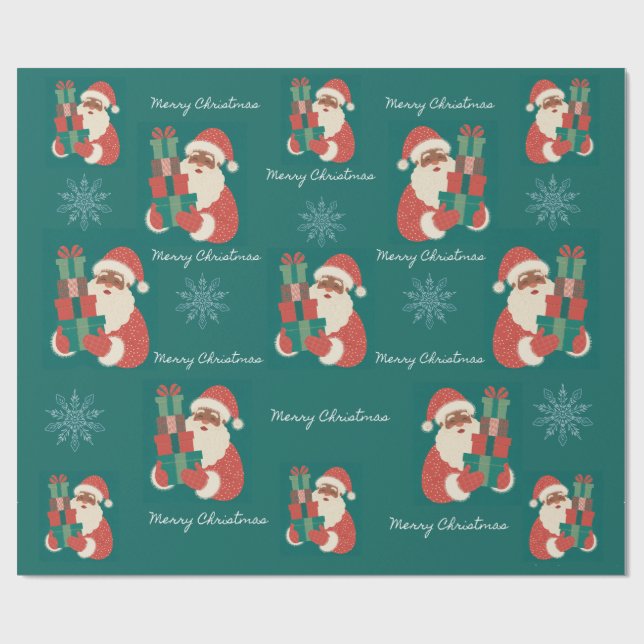 Papel De Regalo Santa Christmas  (Superficie plana)