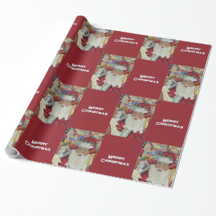 Papel De Regalo Santa Clásico - Revisando dos veces Feliz Navidad