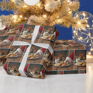 Papel De Regalo Santa Claus cogiendo una galleta