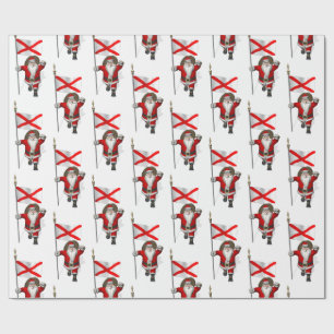 Papel De Regalo Santa Claus Con Bandera De Alabama