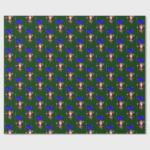 Papel De Regalo Santa Claus Con Bandera De Alaska