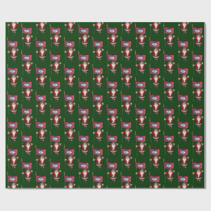 Papel De Regalo Santa Claus Con Bandera De Arkansas