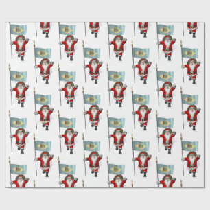 Papel De Regalo Santa Claus Con Bandera De Delaware